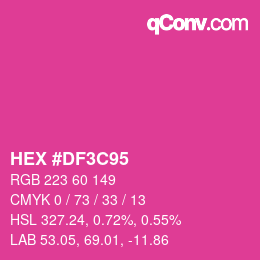 Color code: HEX #DF3C95 | qconv.com