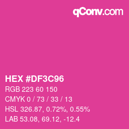 Color code: HEX #DF3C96 | qconv.com