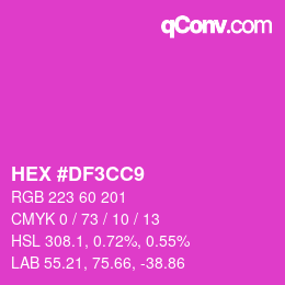 Color code: HEX #DF3CC9 | qconv.com