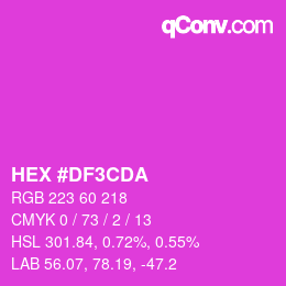 Color code: HEX #DF3CDA | qconv.com