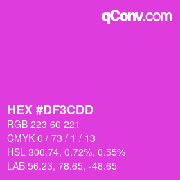 カラーコード: HEX #DF3CDD | qconv.com