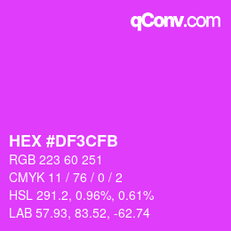Color code: HEX #DF3CFB | qconv.com