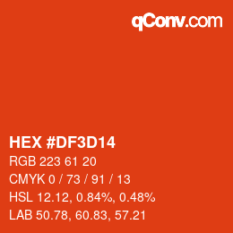 Color code: HEX #DF3D14 | qconv.com