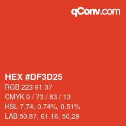 Color code: HEX #DF3D25 | qconv.com