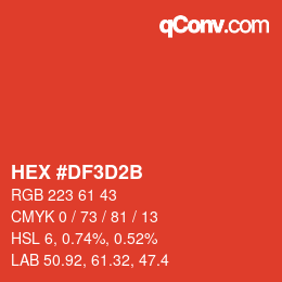 Color code: HEX #DF3D2B | qconv.com