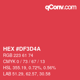 カラーコード: HEX #DF3D4A | qconv.com