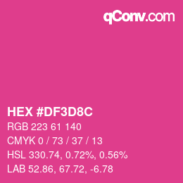 カラーコード: HEX #DF3D8C | qconv.com