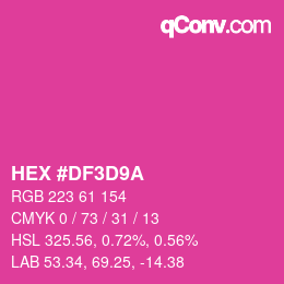 カラーコード: HEX #DF3D9A | qconv.com