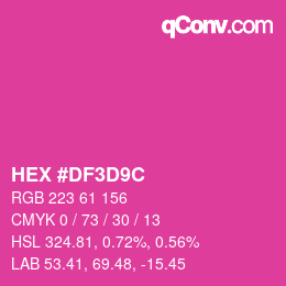 Farbcode: HEX #DF3D9C | qconv.com