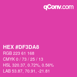カラーコード: HEX #DF3DA8 | qconv.com