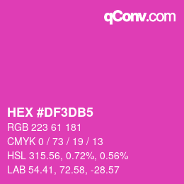颜色代码: HEX #DF3DB5 | qconv.com