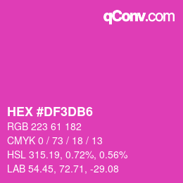 カラーコード: HEX #DF3DB6 | qconv.com