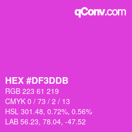 颜色代码: HEX #DF3DDB | qconv.com