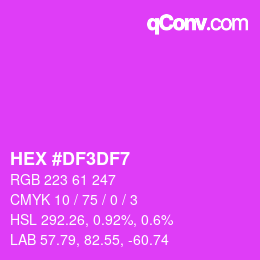 Color code: HEX #DF3DF7 | qconv.com