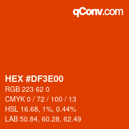 Código de color: HEX #DF3E00 | qconv.com