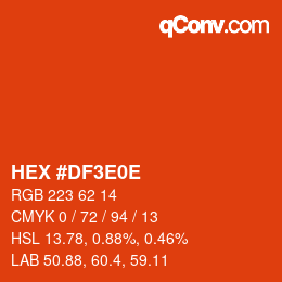 Color code: HEX #DF3E0E | qconv.com