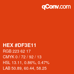 Color code: HEX #DF3E11 | qconv.com