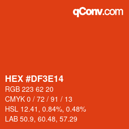 Color code: HEX #DF3E14 | qconv.com