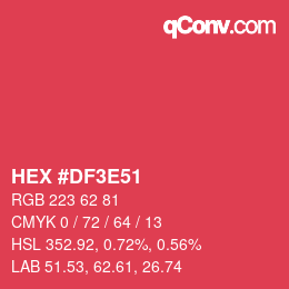 Código de color: HEX #DF3E51 | qconv.com