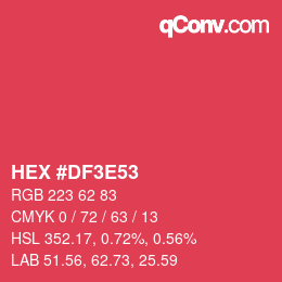 Código de color: HEX #DF3E53 | qconv.com