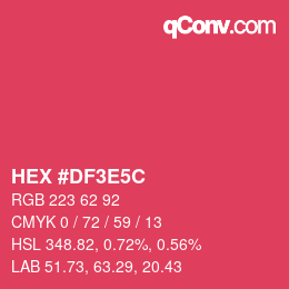 Farbcode: HEX #DF3E5C | qconv.com