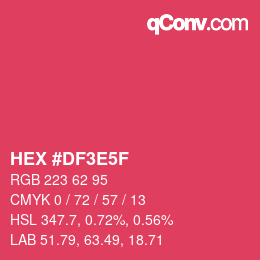 Color code: HEX #DF3E5F | qconv.com
