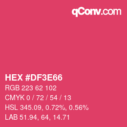 Color code: HEX #DF3E66 | qconv.com