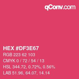 Color code: HEX #DF3E67 | qconv.com