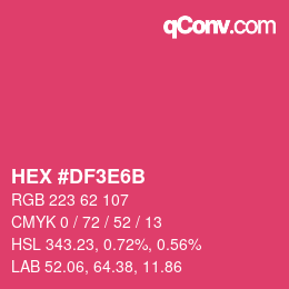 Farbcode: HEX #DF3E6B | qconv.com