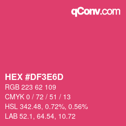 Farbcode: HEX #DF3E6D | qconv.com