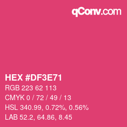 Color code: HEX #DF3E71 | qconv.com