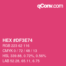 Color code: HEX #DF3E74 | qconv.com