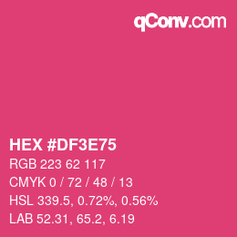 Código de color: HEX #DF3E75 | qconv.com