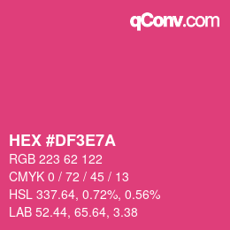 Farbcode: HEX #DF3E7A | qconv.com