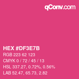Farbcode: HEX #DF3E7B | qconv.com