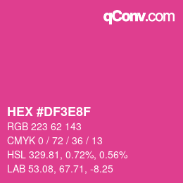 カラーコード: HEX #DF3E8F | qconv.com