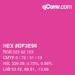 Color code: HEX #DF3E99 | qconv.com