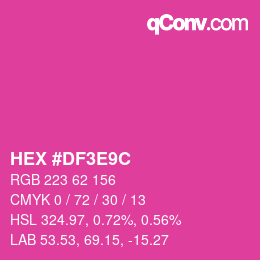 Farbcode: HEX #DF3E9C | qconv.com