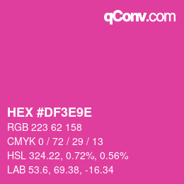 Color code: HEX #DF3E9E | qconv.com