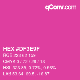 カラーコード: HEX #DF3E9F | qconv.com
