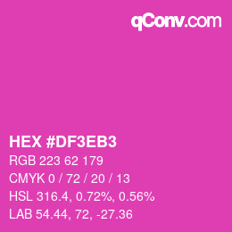 カラーコード: HEX #DF3EB3 | qconv.com