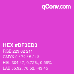 颜色代码: HEX #DF3ED3 | qconv.com