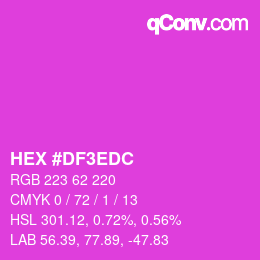 Color code: HEX #DF3EDC | qconv.com