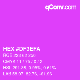 Farbcode: HEX #DF3EFA | qconv.com