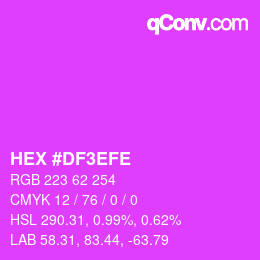 Color code: HEX #DF3EFE | qconv.com