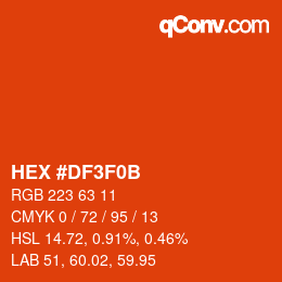 Color code: HEX #DF3F0B | qconv.com