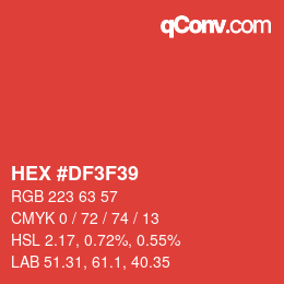 Color code: HEX #DF3F39 | qconv.com