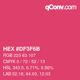 カラーコード: HEX #DF3F6B | qconv.com