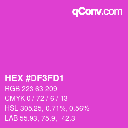 颜色代码: HEX #DF3FD1 | qconv.com