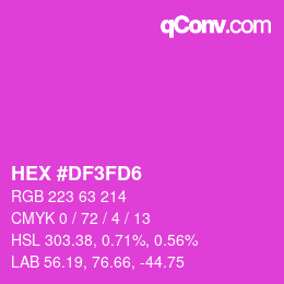 Color code: HEX #DF3FD6 | qconv.com